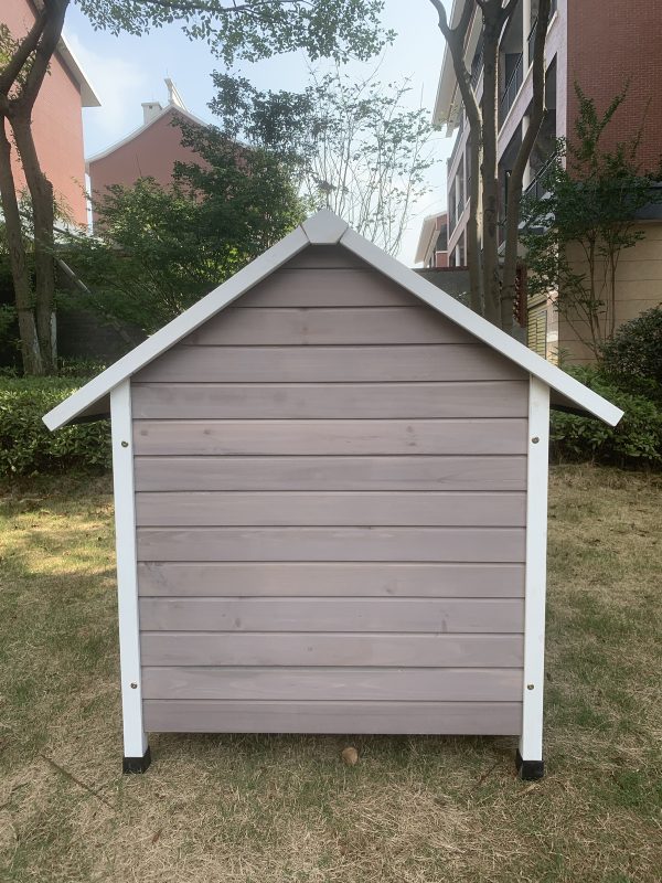 XL Timber Pet Dog Kennel House Puppy Wooden Timber Cabin With Door Grey