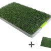 Indoor Dog Puppy Toilet Grass Potty Training Mat Loo Pad pad – With 2 Grass Mat