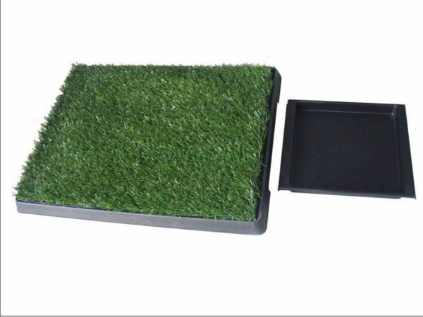 Indoor Dog Puppy Toilet Grass Potty Training Mat Loo Pad pad with grass – With 1 x Grass Mat