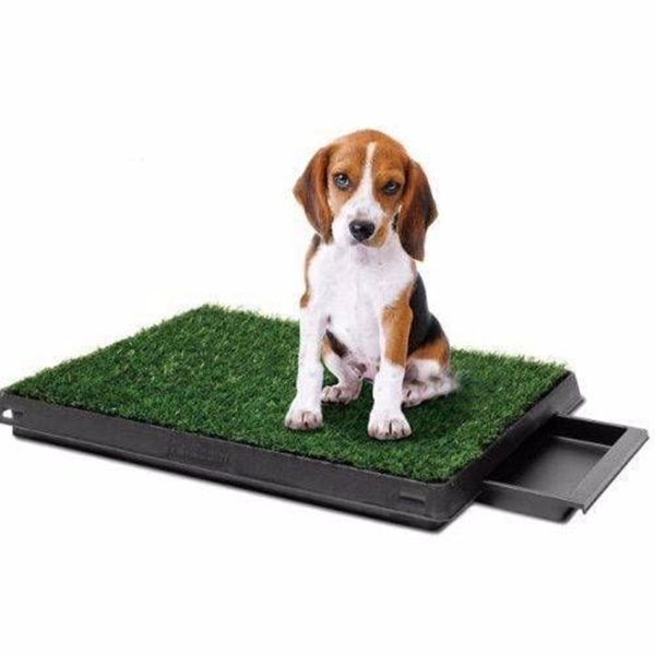 Indoor Dog Puppy Toilet Grass Potty Training Mat Loo Pad pad with grass – With 1 x Grass Mat