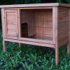 Single Wooden Pet Rabbit Hutch Guinea Pig Cage with Slide out Tray