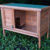 Single Wooden Pet Rabbit Hutch Guinea Pig Cage with Slide out Tray