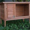 Single Wooden Pet Rabbit Hutch Guinea Pig Cage with Slide out Tray