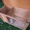 Single Wooden Pet Rabbit Hutch Guinea Pig Cage with Slide out Tray