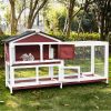 Double Storey Large Rabbit Hutch Guinea Pig Cage , Ferret Cage With Pull Out Tray On Wheels