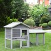 148cm Rabbit Hutch Metal Run Wooden Cage Guinea Pig Cage House