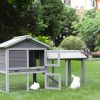 148cm Rabbit Hutch Metal Run Wooden Cage Guinea Pig Cage House