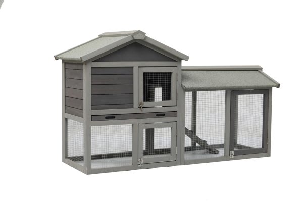 148cm Rabbit Hutch Metal Run Wooden Cage Guinea Pig Cage House