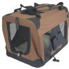 XXL Portable Foldable Pet Dog Cat Puppy Soft Crate-Brown