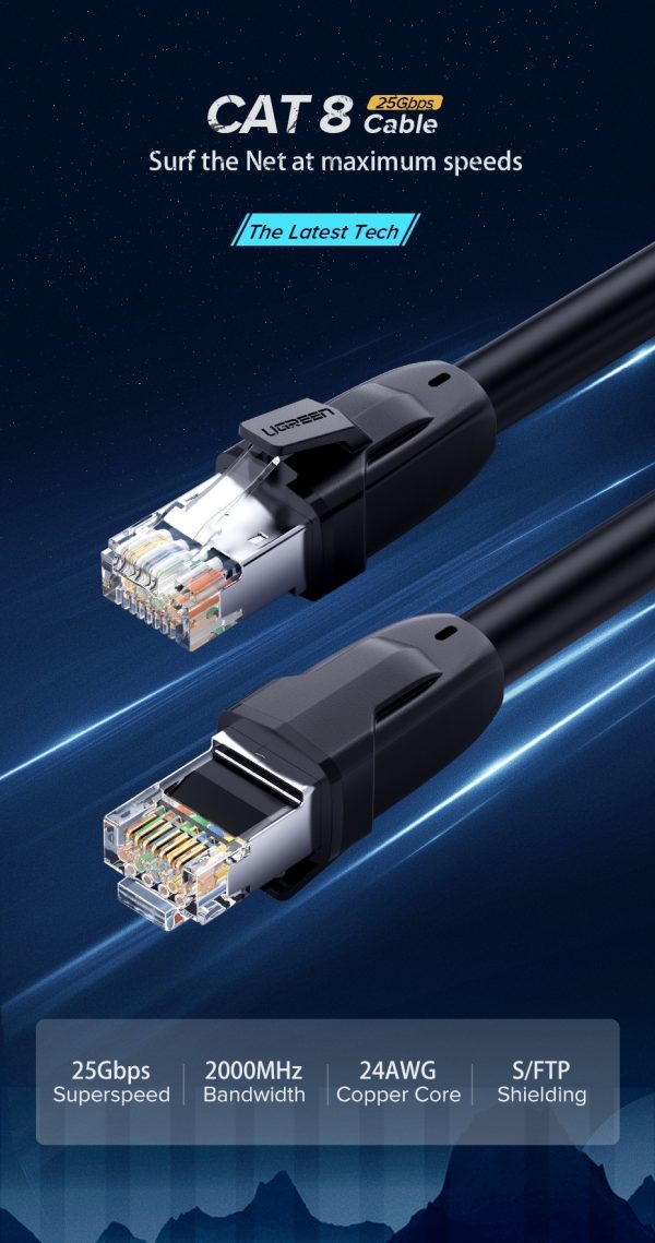 Cat 8 Pure Copper Patch Cord Network Cable – 3 M