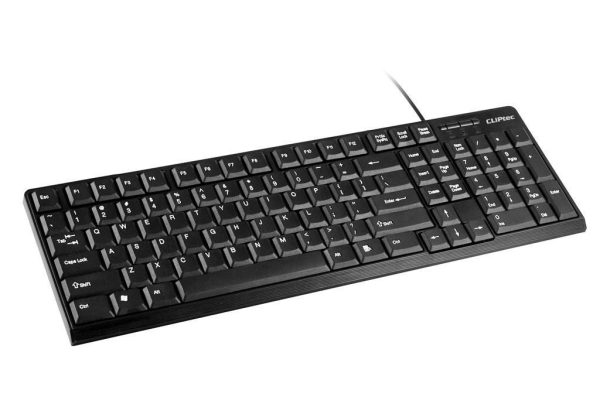 CLiPtec KLASSIC USB STANDARD KEYBOARD (SPILL-RESISTANT DESIGN) – Black