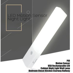 EL608 Rechargeable Infrared Motion Sensor Wall LED Night Light Torch – Warm White