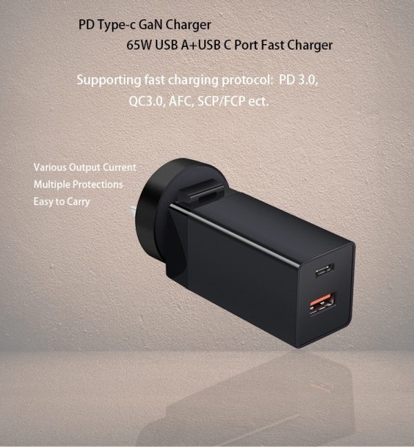 PD65AC GaN 65W USB-C PD Quick Charger