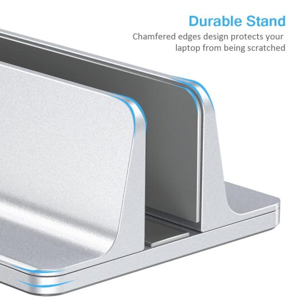 Clearfield H038 Desktop Aluminum Stand With Adjustable Dock Size, Laptop Holder For All MacBook & tablet – Silver