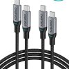 CHOETECH MIX00073 (XCC-1002 x2) 100W USB-C Braided Fast Charging Cable 1.8M 2 Pack