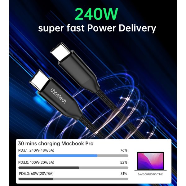 XCC-1035 USB-C M to M PD3.1 240W Super Fast Charging Cable 1M