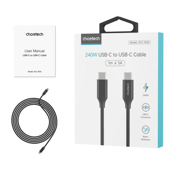 XCC-1035 USB-C M to M PD3.1 240W Super Fast Charging Cable 1M