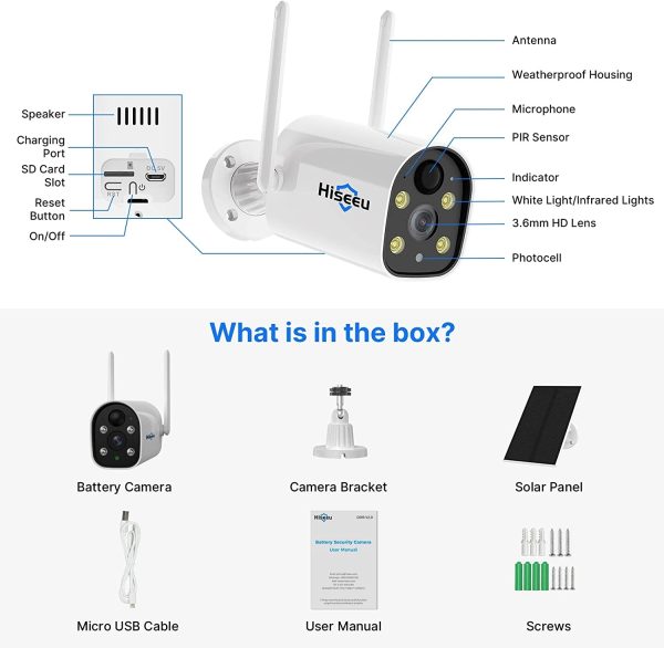 C40 Indoor/Outdoor WiFi Battery Camera With Solar Panel