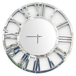 Decorative Silver 75cm Mirror Clock