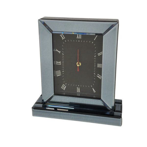 Mirrored Table Clock – Smoke Grey