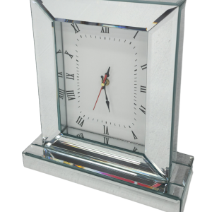 Mirrored Table Clock - Silver