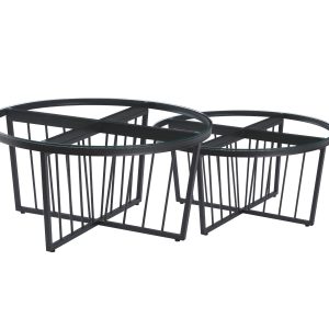 Salina Coffee Table -ClearTop - 80cm Black