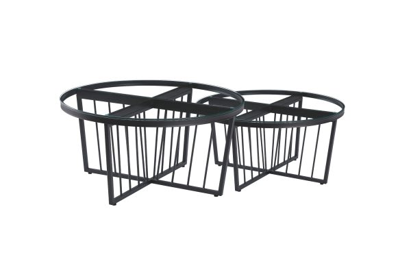 Salina Coffee Table -ClearTop – 80cm Black