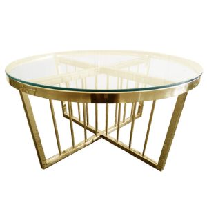 Salina Coffee Table -ClearTop - 80cm Gold