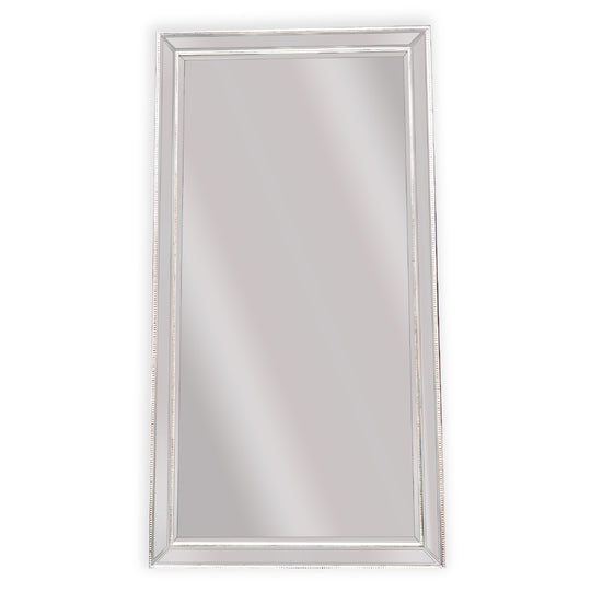 White Beaded Framed Mirror – 190×100 cm