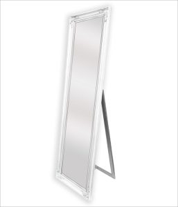 French Provincial Ornate Mirror – Free Standing 50cm x 170cm – White