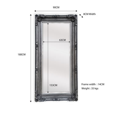 LUX French Provincial Ornate Mirror – Silver