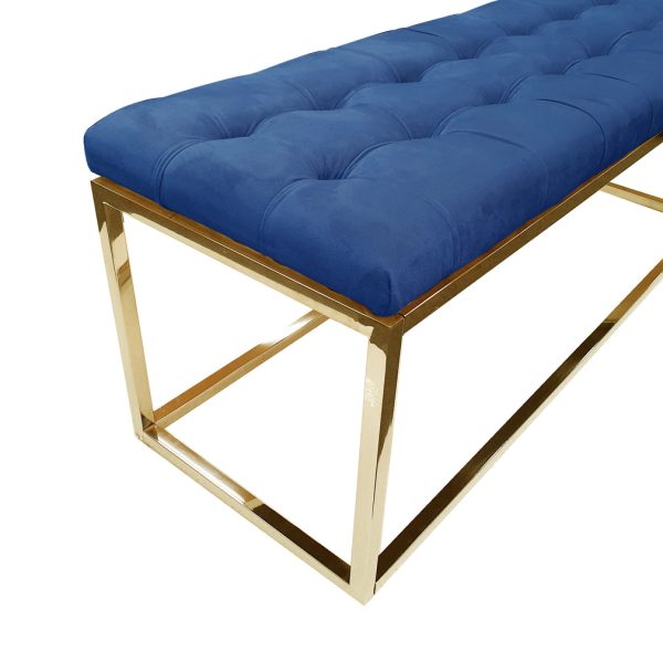 Holly Gold / Blue Ottoman