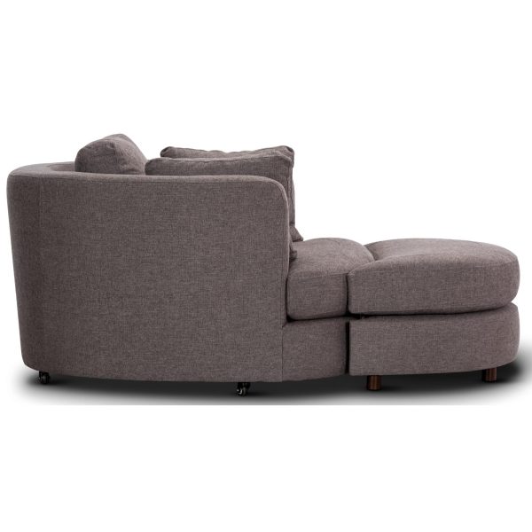 Sunshine Single Sofa Love Chair Fabric Swivel Armchair Ottoman Set – Grey