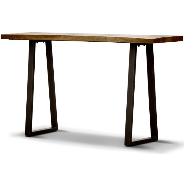 Orangevale Console Table 140cm Live Edge Solid Mango Wood Unique Furniture -Natural