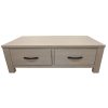 Coffee Table 127cm 2 Drawer Solid Mt Ash Timber Wood – White