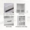 Bookshelf Bookcase 5 Tier 2 Drawers Solid Mt Ash Timber Wood – White