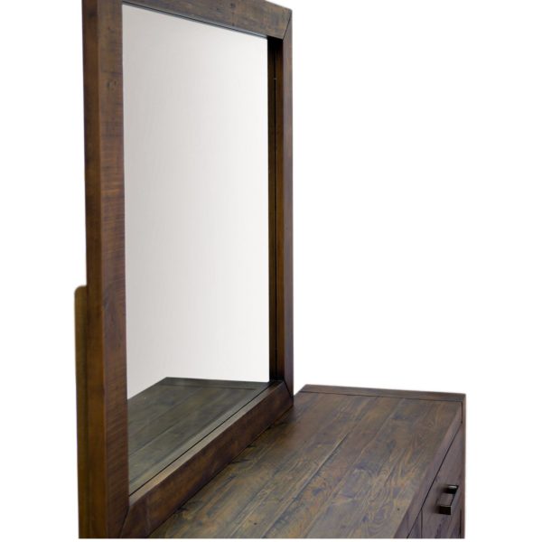 Dresser Mirror Vanity Dressing Table Solid Pine Wood Frame – Grey Stone