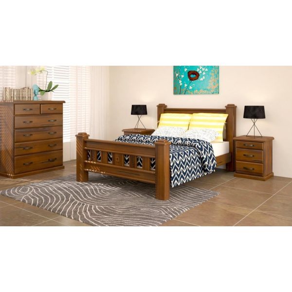 Waukee Bedside Tables 3 Drawers Storage Cabinet Shelf Side End Table – Dark Brown