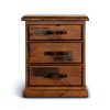 Waukee Bedside Tables 3 Drawers Storage Cabinet Shelf Side End Table – Dark Brown