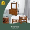 4pc Queen Bed Frame Suite Bedside Dresser Furniture Package – Dark Brown