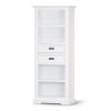 Laelia Bookshelf Bookcase 4 Tier Solid Acacia Wood Coastal Furniture – White