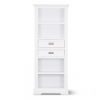 Laelia Bookshelf Bookcase 4 Tier Solid Acacia Wood Coastal Furniture – White