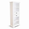 Laelia Bookshelf Bookcase 4 Tier Solid Acacia Wood Coastal Furniture – White