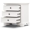 Hucclecote Bedside Table 3 Drawers Storage Cabinet Nightstand End Tables – White – 1