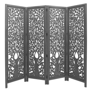 Bogota 4 Panel Room Divider Screen Privacy Shoji Timber Wood Stand