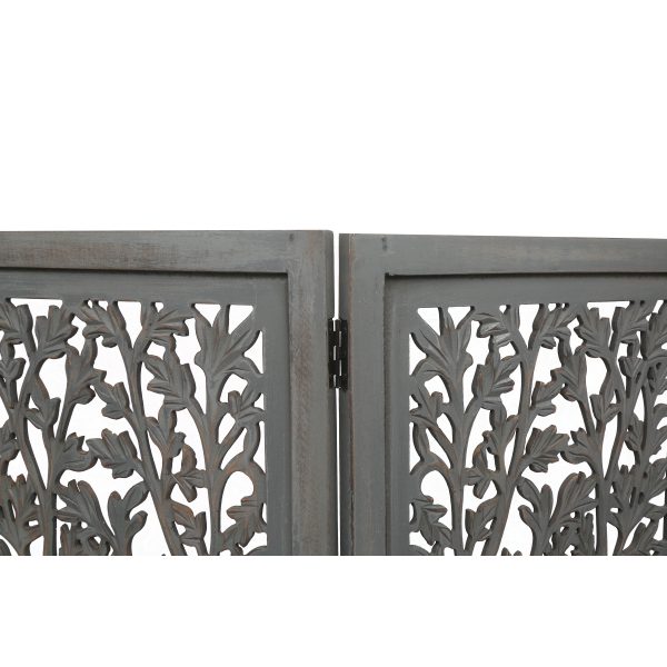 Bogota 4 Panel Room Divider Screen Privacy Shoji Timber Wood Stand – Dark Grey