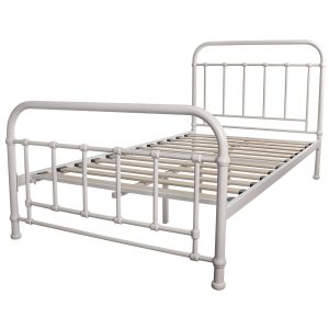 Amarillo Bed Size Metal Frame Platform Mattress Base – KING SINGLE, White