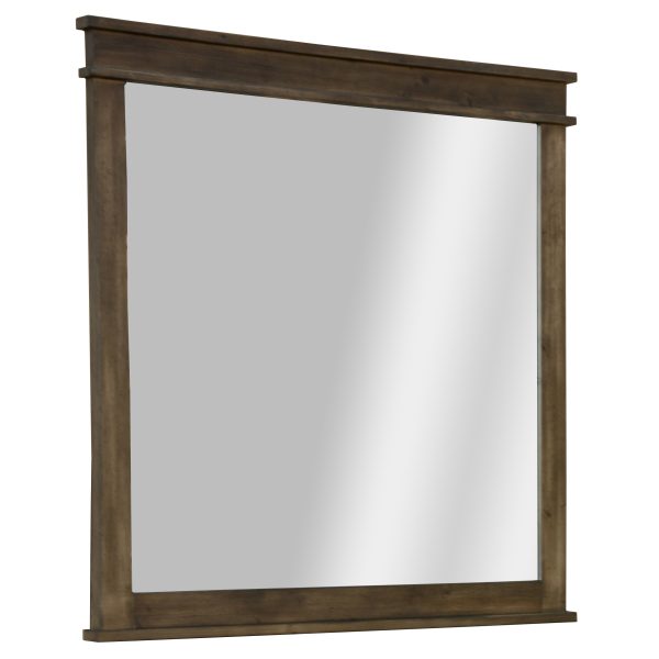 Dresser Mirror Vanity Dressing Table Solid Pine  Wood Frame – Rustic Grey