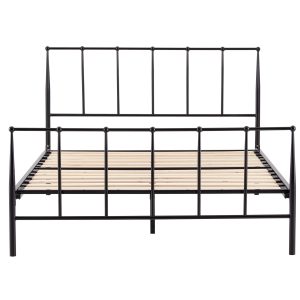 Albert Double Bed Size Metal Frame Platform Mattress Base - Black