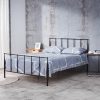 Albert Double Bed Size Metal Frame Platform Mattress Base – Black